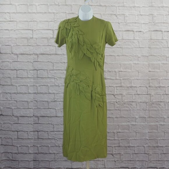 Vintage 40s Wiggle Green Dress - Picture 1 of 13